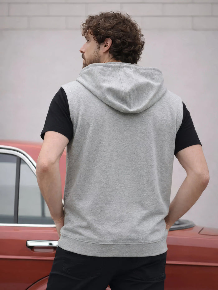 Solid Sleeveless Zipper Hoodie Leon Clothing