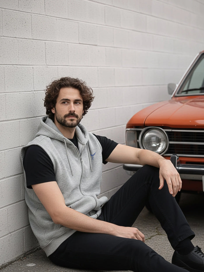 Solid Sleeveless Zipper Hoodie Leon Clothing