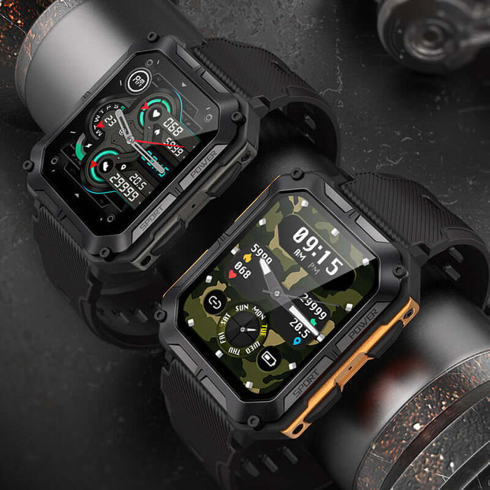 Sport Smart Watch Bluetooth Calling Outdoor orange rugged design profile