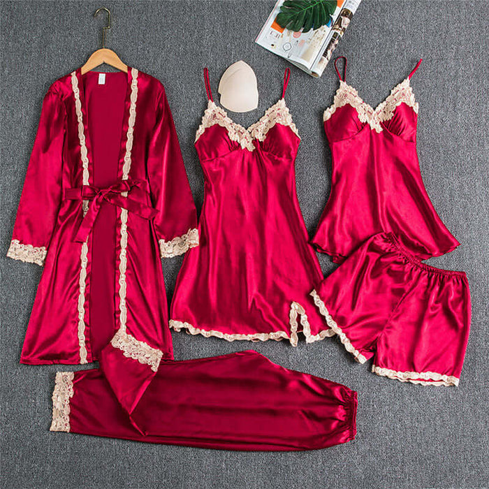 wine red Phnom Penh five-piece suit / 2XL
