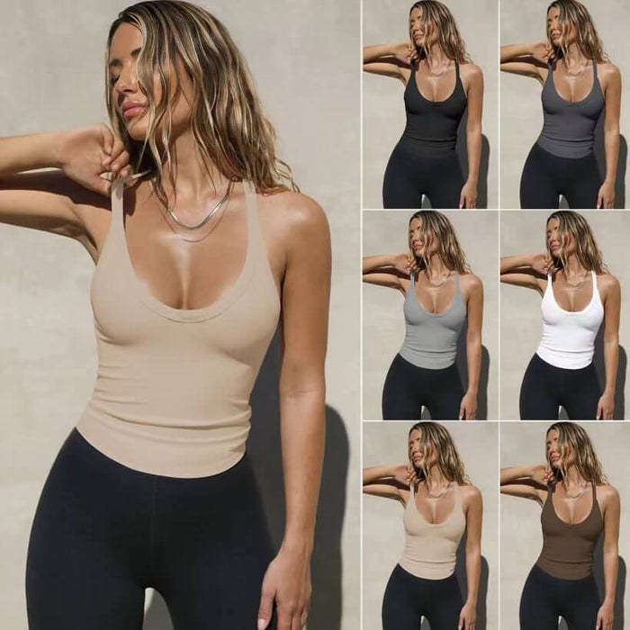 Spring Knitted Ribbed Vest Top product specification table mapping bust and length attributes