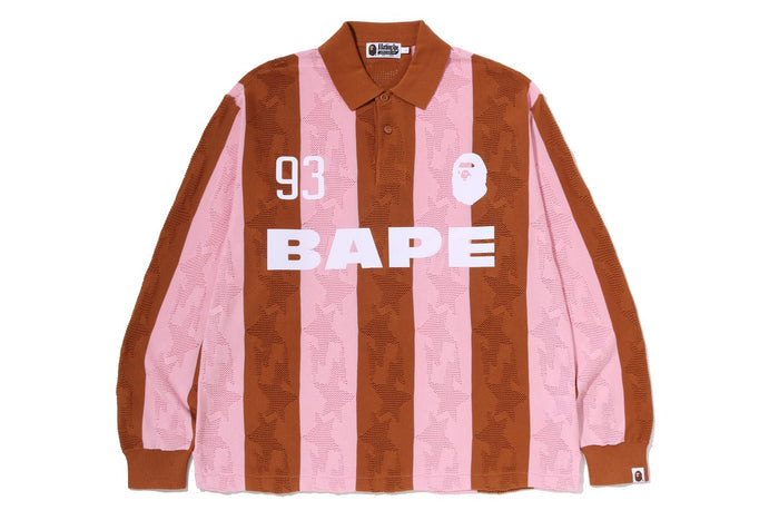 STA STRIPE PATTERN JACQUARD MULTI LOGO RELAXED FIT LS TEE