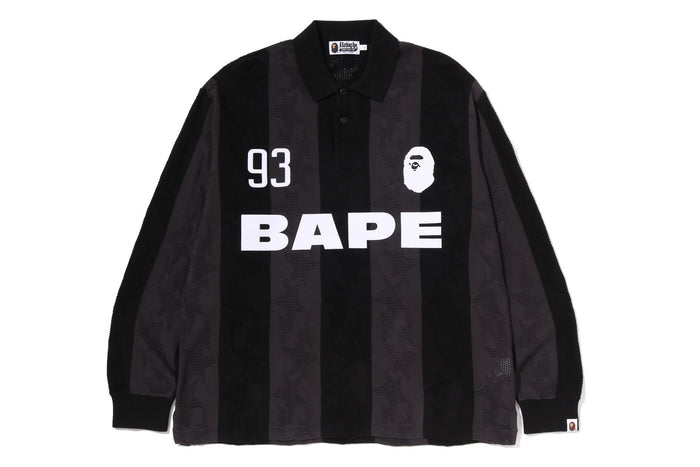 STA STRIPE PATTERN JACQUARD MULTI LOGO RELAXED FIT LS TEE
