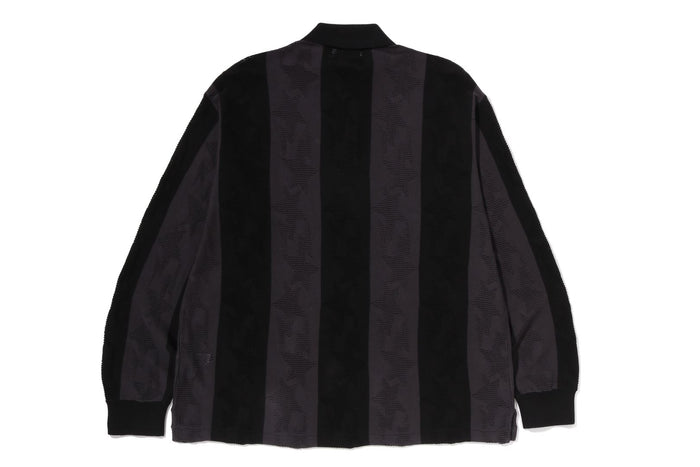 STA STRIPE PATTERN JACQUARD MULTI LOGO RELAXED FIT LS TEE