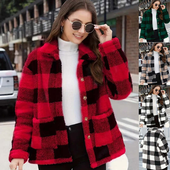Street Fashion Solid Color Loose Womens Coat Outwear khaki long sleeve view.