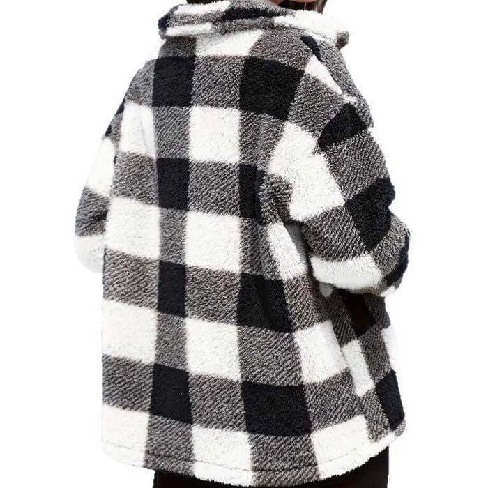 Street Fashion Solid Color Loose Womens Coat Outwear acrylic and spandex blend.