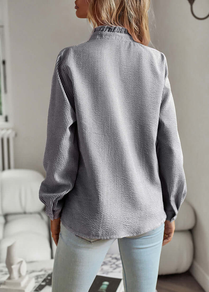 Striped Long Sleeve Shirt white striped design.
