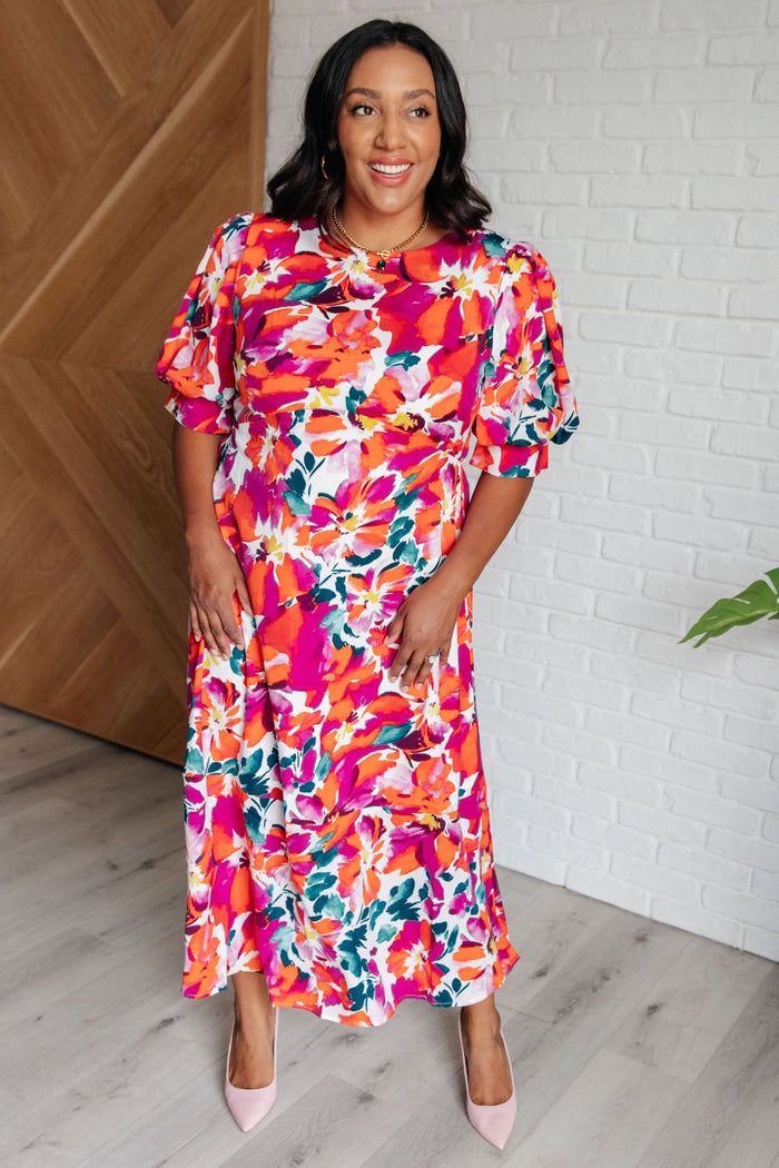 Stroll in the Park Floral Dress Knee Length Dress Ave Shops- Tilden Co.