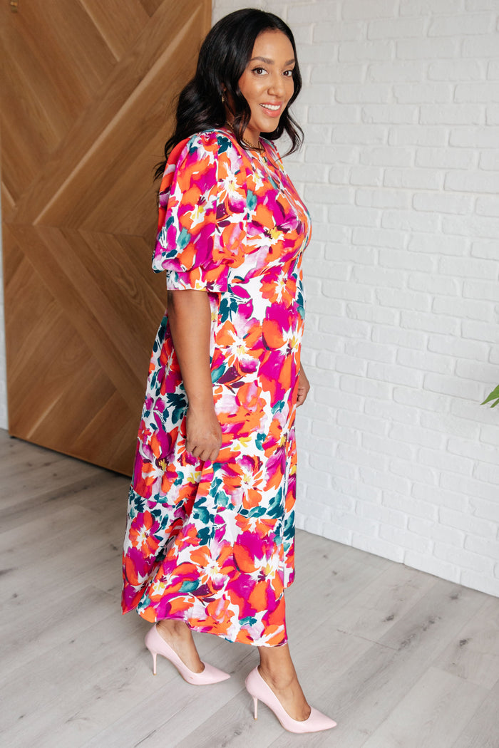 Stroll in the Park Floral Dress Knee Length Dress Ave Shops- Tilden Co.
