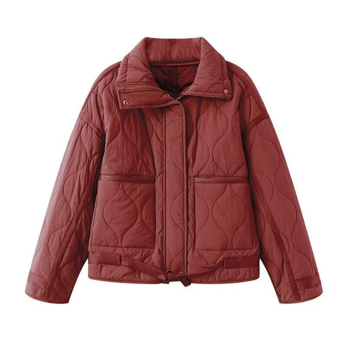 Stylish Jacket For Women Fallwinter green trendy zipper element detail