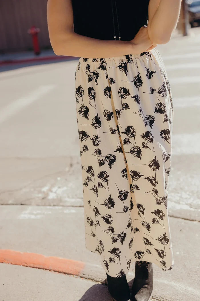 Textured Skirt in Outlaw Bloom Midi Skirt Mikarose- Tilden Co.