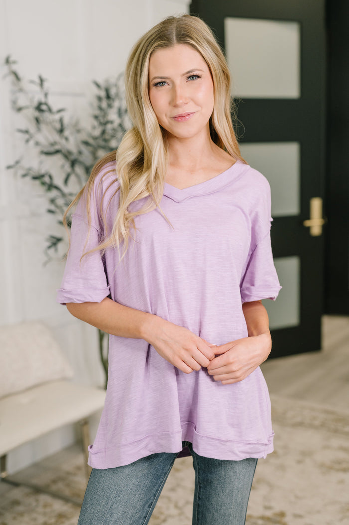 Thanks To You Relaxed Tee in Lilac Womens Ave Shops- Tilden Co.