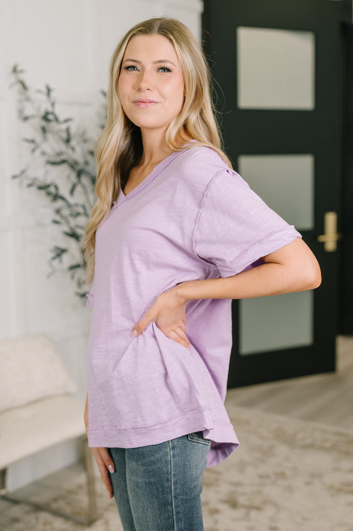 Thanks To You Relaxed Tee in Lilac Womens Ave Shops- Tilden Co.