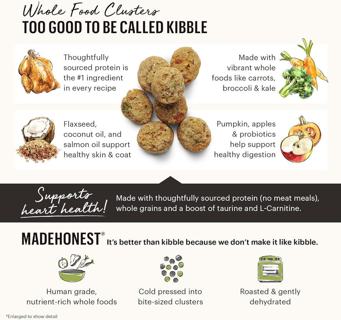 The Honest Kitchen Human Grade Whole Food Clusters Dry Dog Food - Beef & Oats - Dog.Dog.Cat.