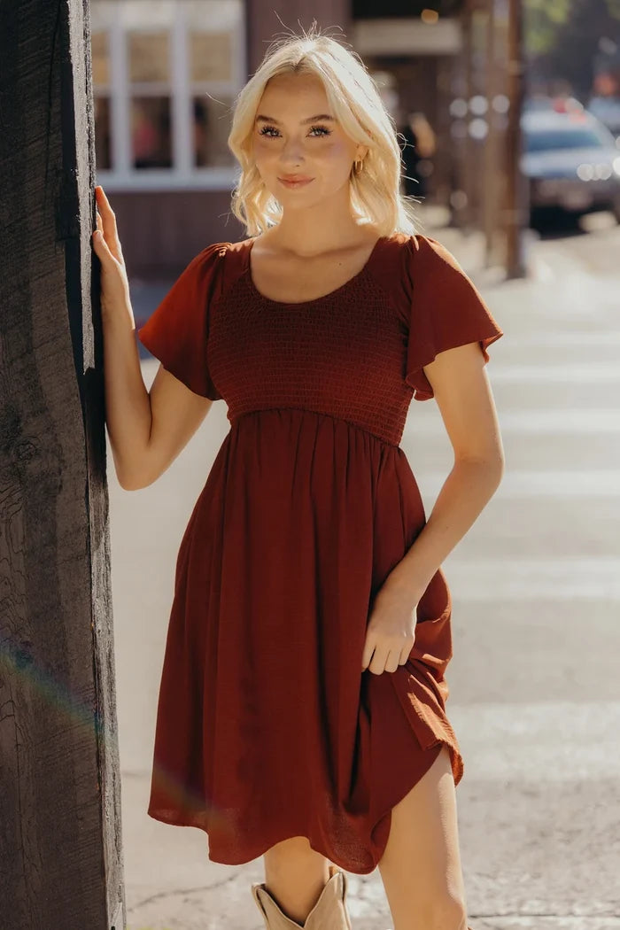 The Liv Dress in Spice T-Shirt Mikarose- Tilden Co.