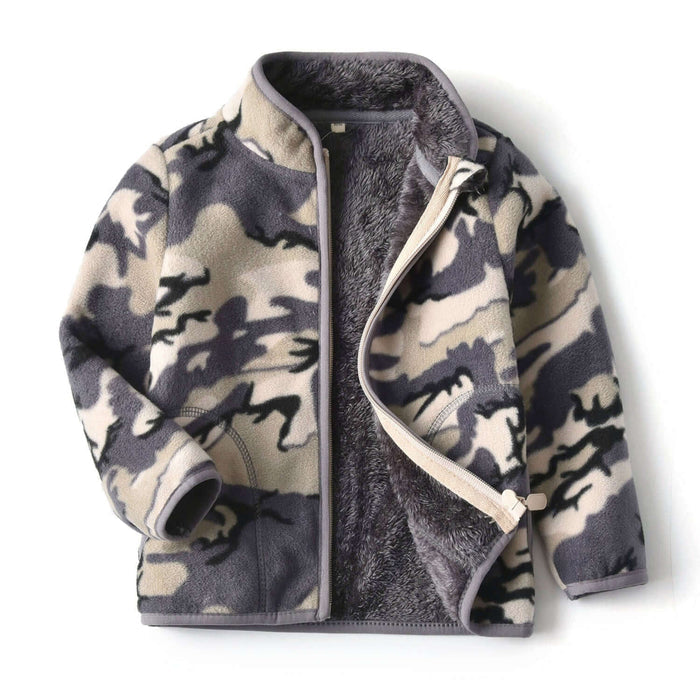 Thick Fur Printed Coats kids winter jacket.
