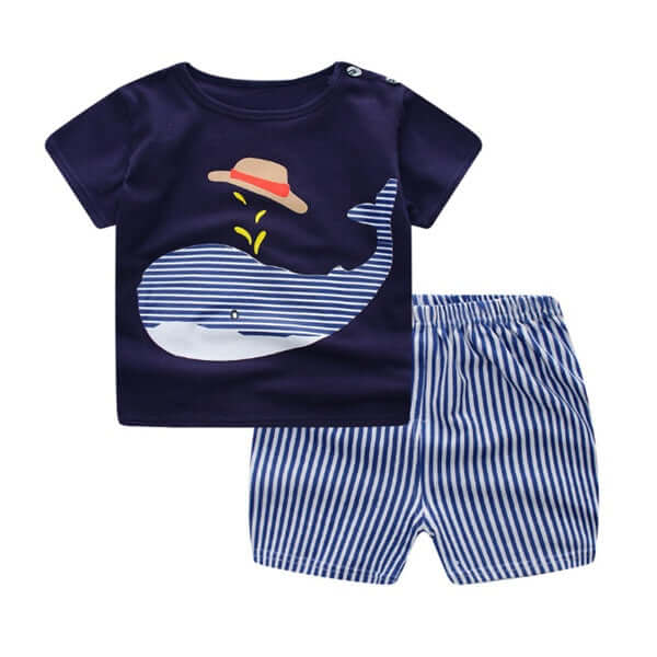 Toddler Cartoon Cotton T-Shirt and Shorts Summer Set verified dimensional layout highlighting precise body metrics database