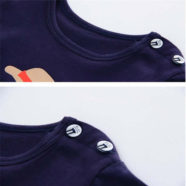 Toddler Cartoon Cotton T-Shirt and Shorts Summer Set premium soft-treated organic cotton cloth fiber close-up grid view