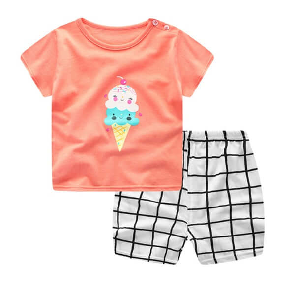Toddler Cartoon Cotton T-Shirt and Shorts Summer Set thin breathable camouflage clothing outfit perfect for hot weather