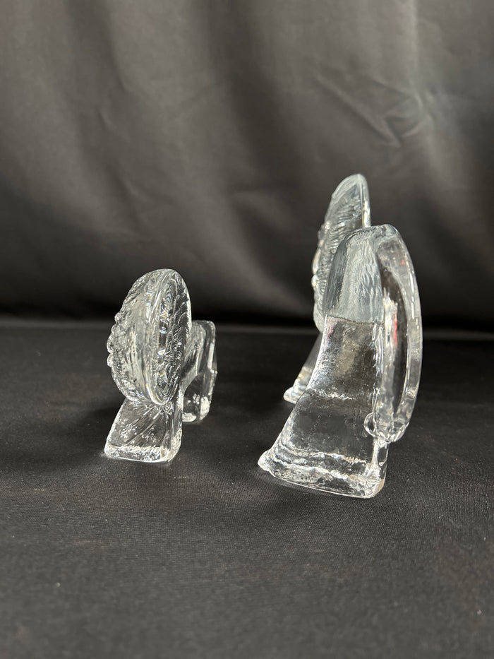 Two VTG Kosta Boda Glass Lion Figurines Erik Hoglund