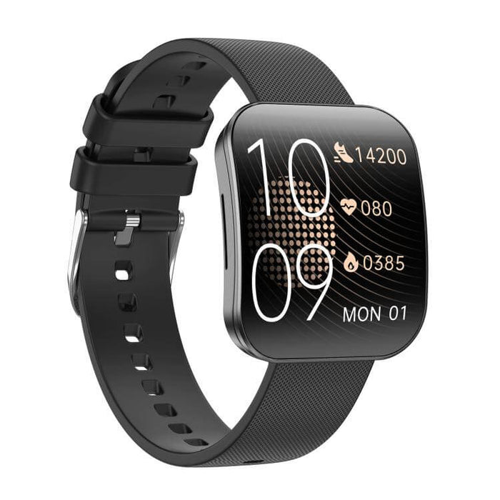 U17 Ultra Thin Curved Screen AMOLED Sports Smart Watch displaying fitness stats and date on a black strap.