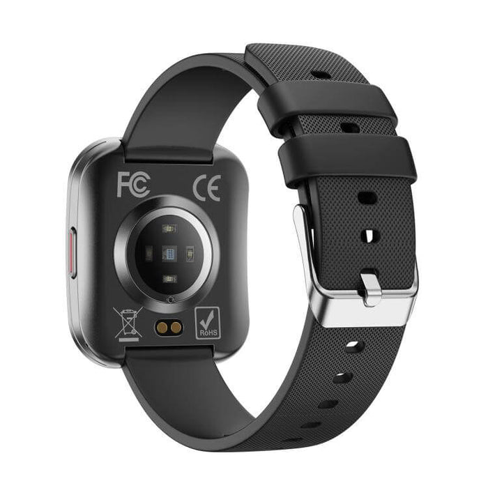 Back view of the U17 Ultra Thin Curved Screen AMOLED Sports Smart Watch showing optical sensors and strap.