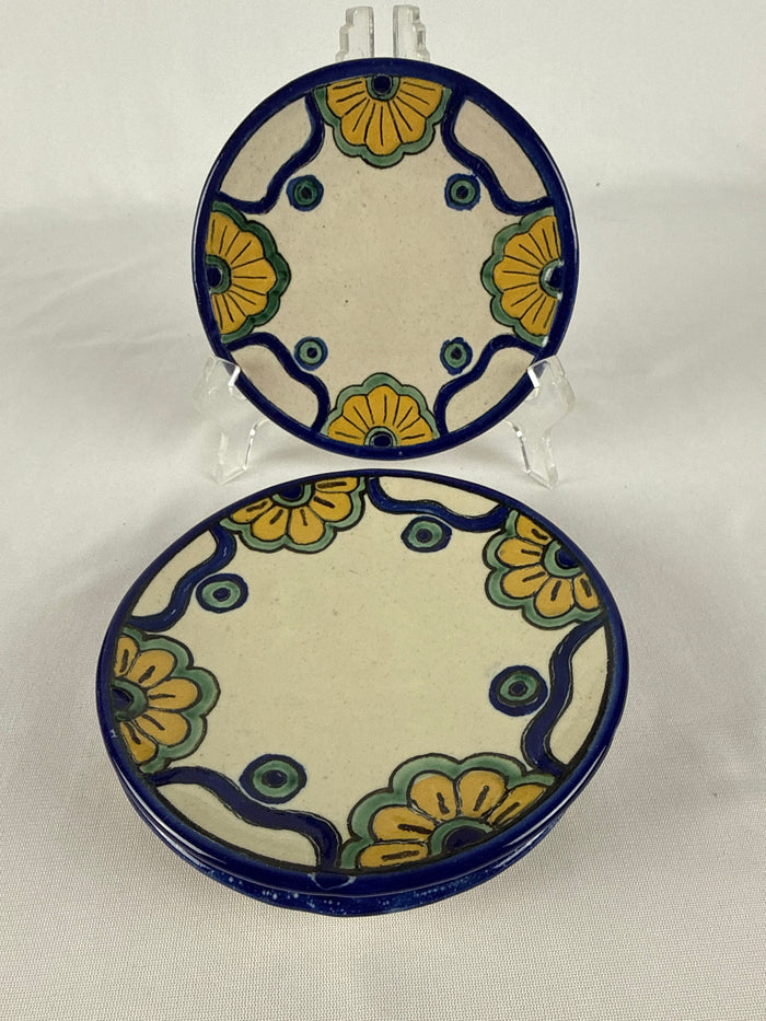 Uriarte Puebla Talavera Blue Yellow Plates