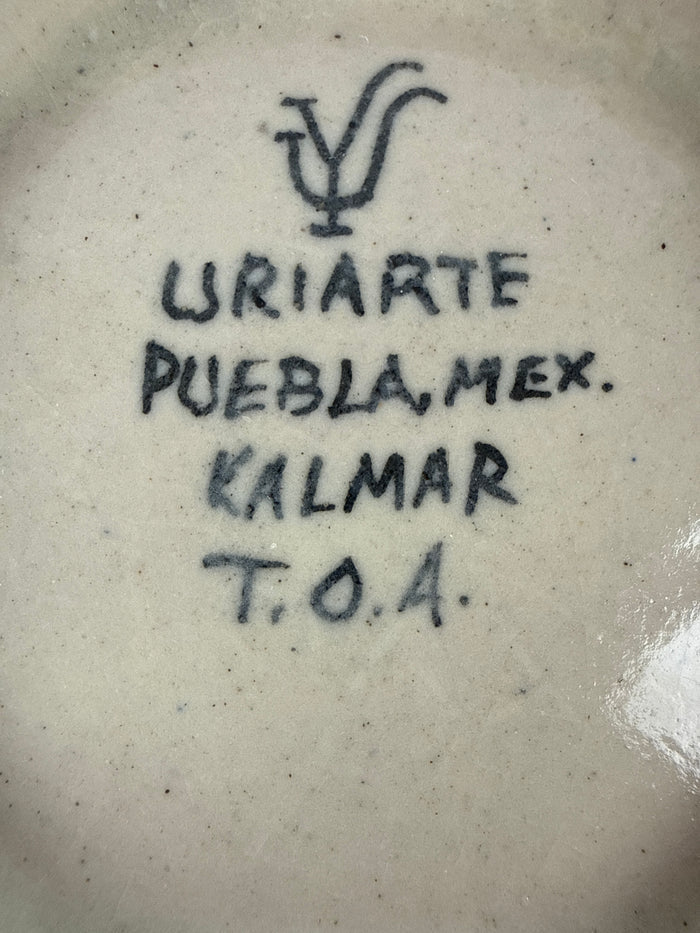 Uriarte Puebla Talavera Blue Yellow Plates