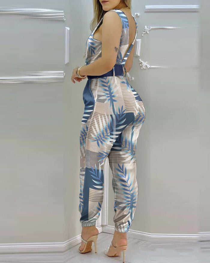 ​V Neck Jumpsuit european style fashion.