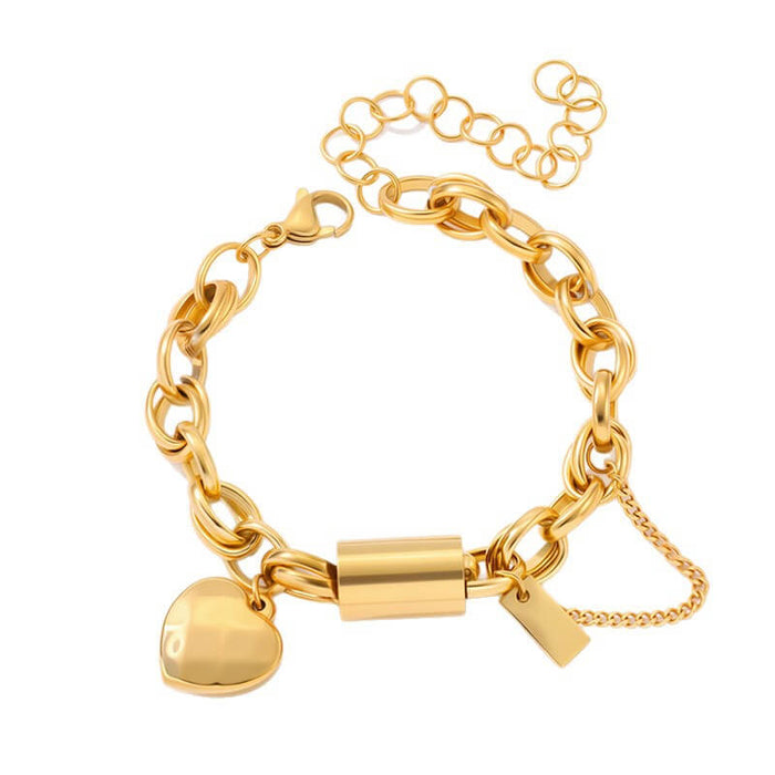 Versatile Titanium Stainless Steel Heart Jewelry electroplated finish.
