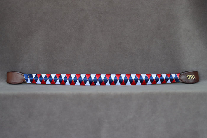 VEZZA Browbands - 3 Ribbon Zigzag Design