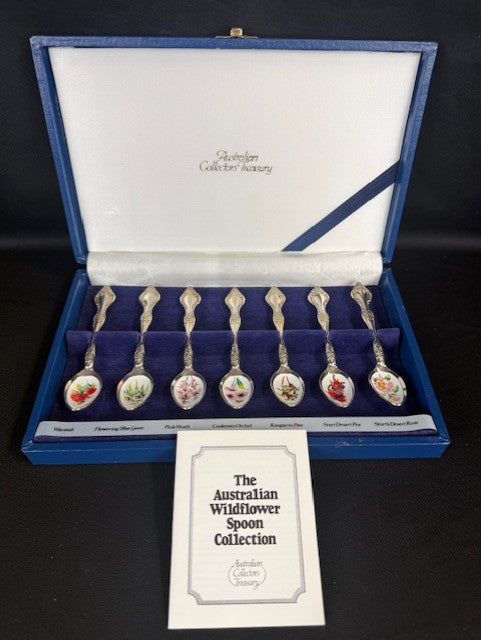 VTG  7 Australian Wildflower Teaspoons