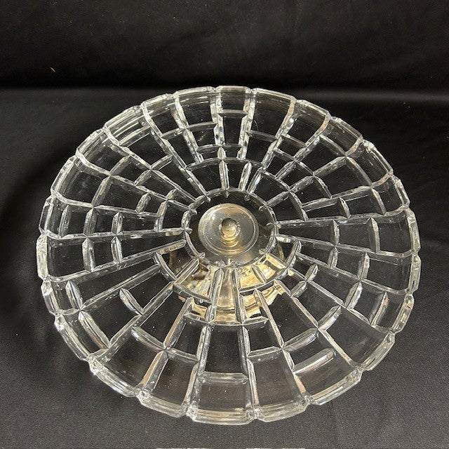VTG Crystal & Silver Plate Cake Stand