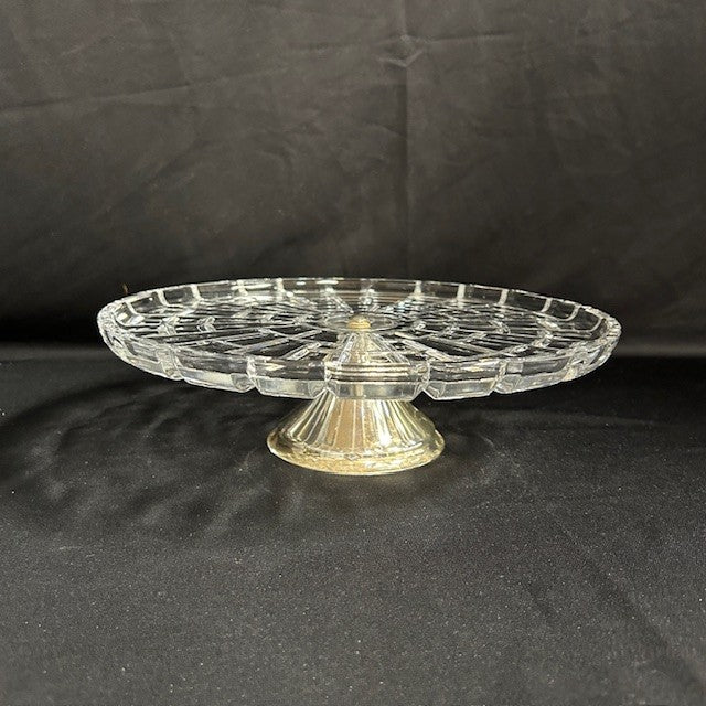 VTG Crystal & Silver Plate Cake Stand