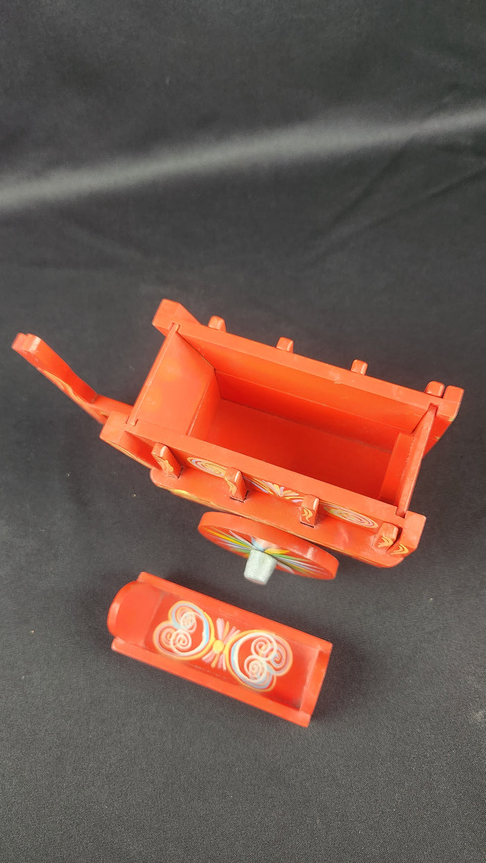 VTG Hand Painted Costa Rica Miniature Ox Cart