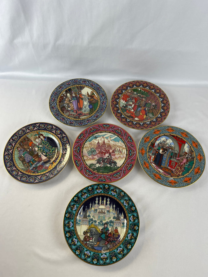 VTG Set of 6 Russian Fairy Tale Plates Villeroy & Boch Heinrich