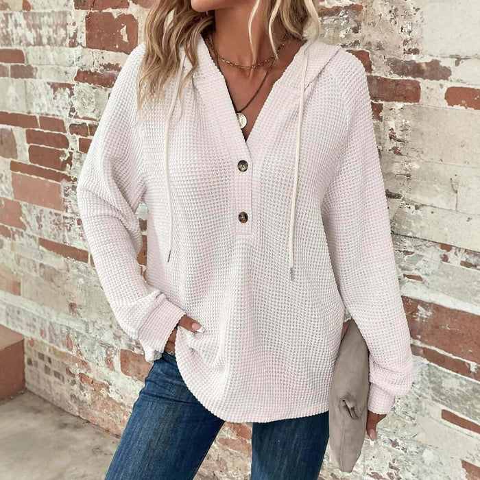Waffle Hooded Sweater Sweatshirt for Women size XL 112cm bust.