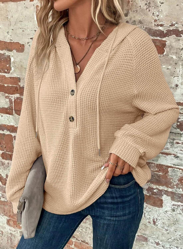 Waffle Hooded Sweater Sweatshirt for Women size 3XL 120cm bust.
