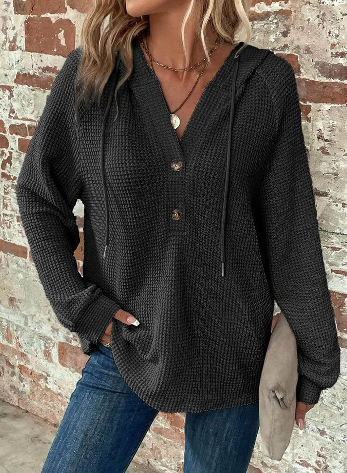 Waffle Hooded Sweater Sweatshirt for Women size 5XL 128cm bust.