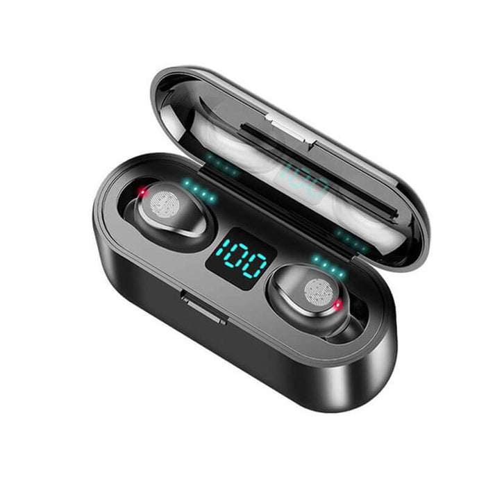 Waterproof Bluetooth Sports Headphones in ear design.