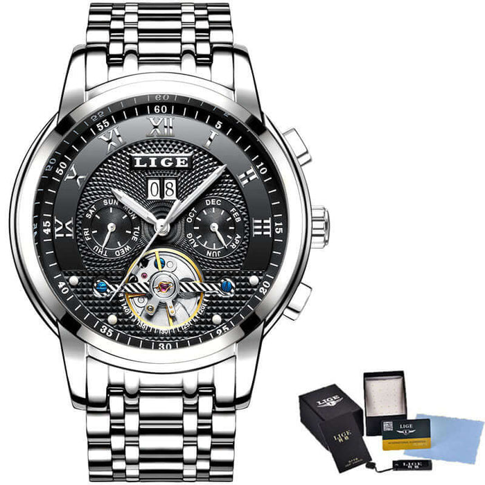Waterproof Mechanical Business Luxury Watch blue dial style