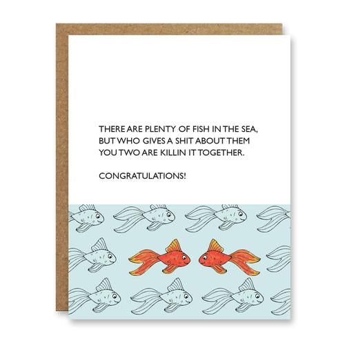 Plenty O' Fish But Who Cares! Wedding Card