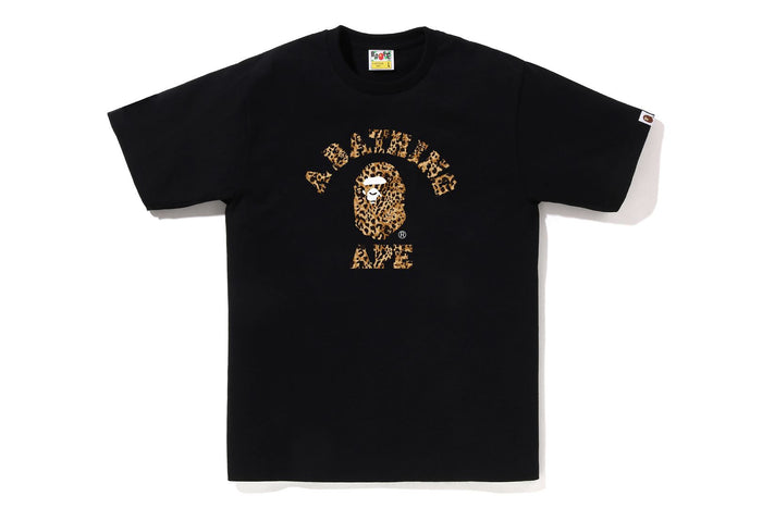 WILD LEOPARD PATTERN COLLEGE TEE