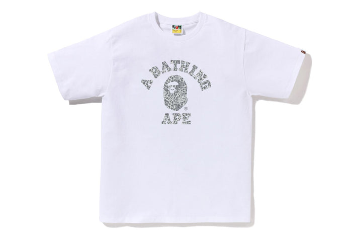 WILD LEOPARD PATTERN COLLEGE TEE