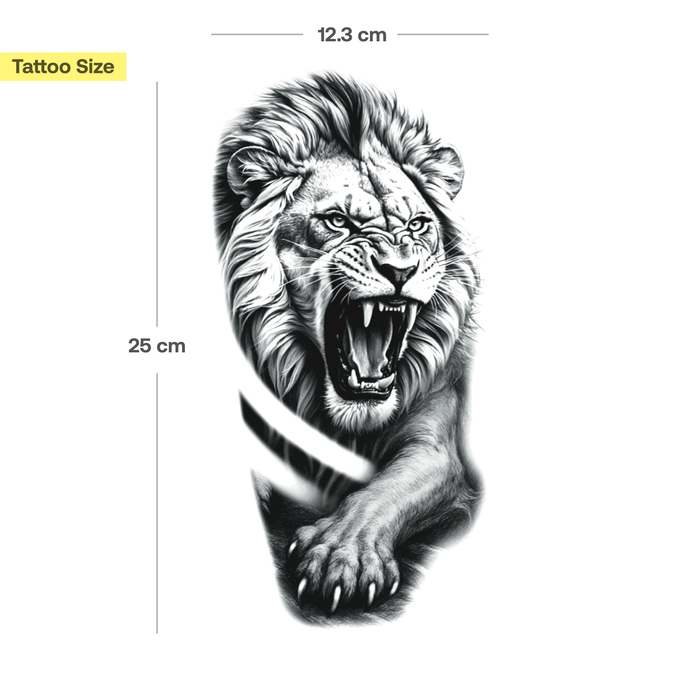 Wilder Löwe Tattoo