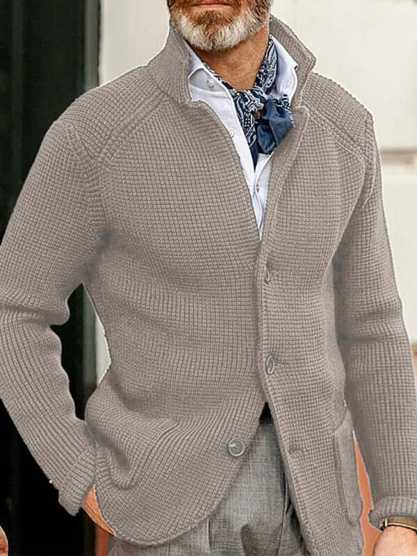 Winter Stand Collar Knit Cardigan Jacket modern casual look