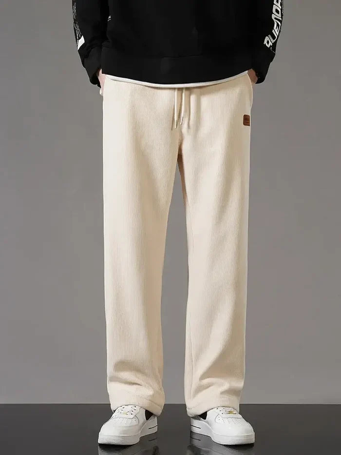 winter thick warm corduroy sweatpants for men fleece inner lining