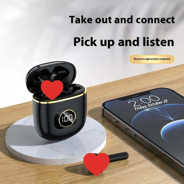 Wireless Bluetooth Headset Sports ENC Noise-canceling X88 black earbuds.