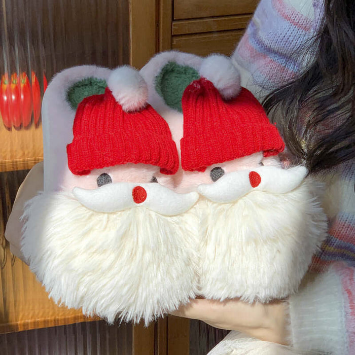 Women’s Christmas Slippers Santa Claus Plush House Shoes indoor wear