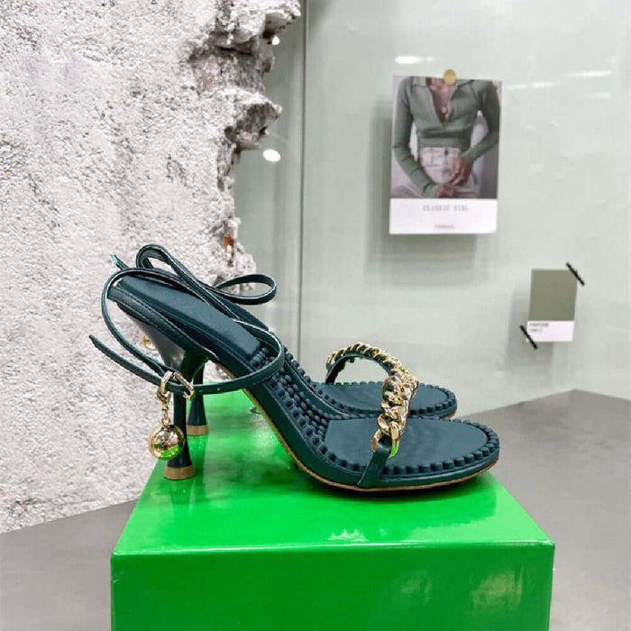 Women's Fashion Massage Fingerboard Leather Sandals Premium Leather Finish